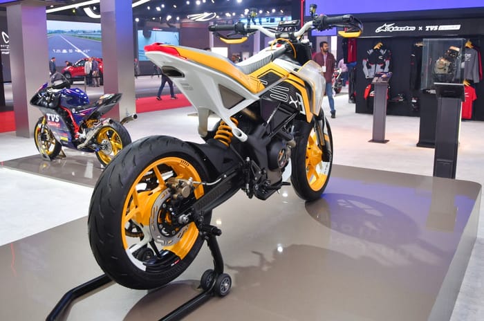 TVS RTS X production-spec model design patented